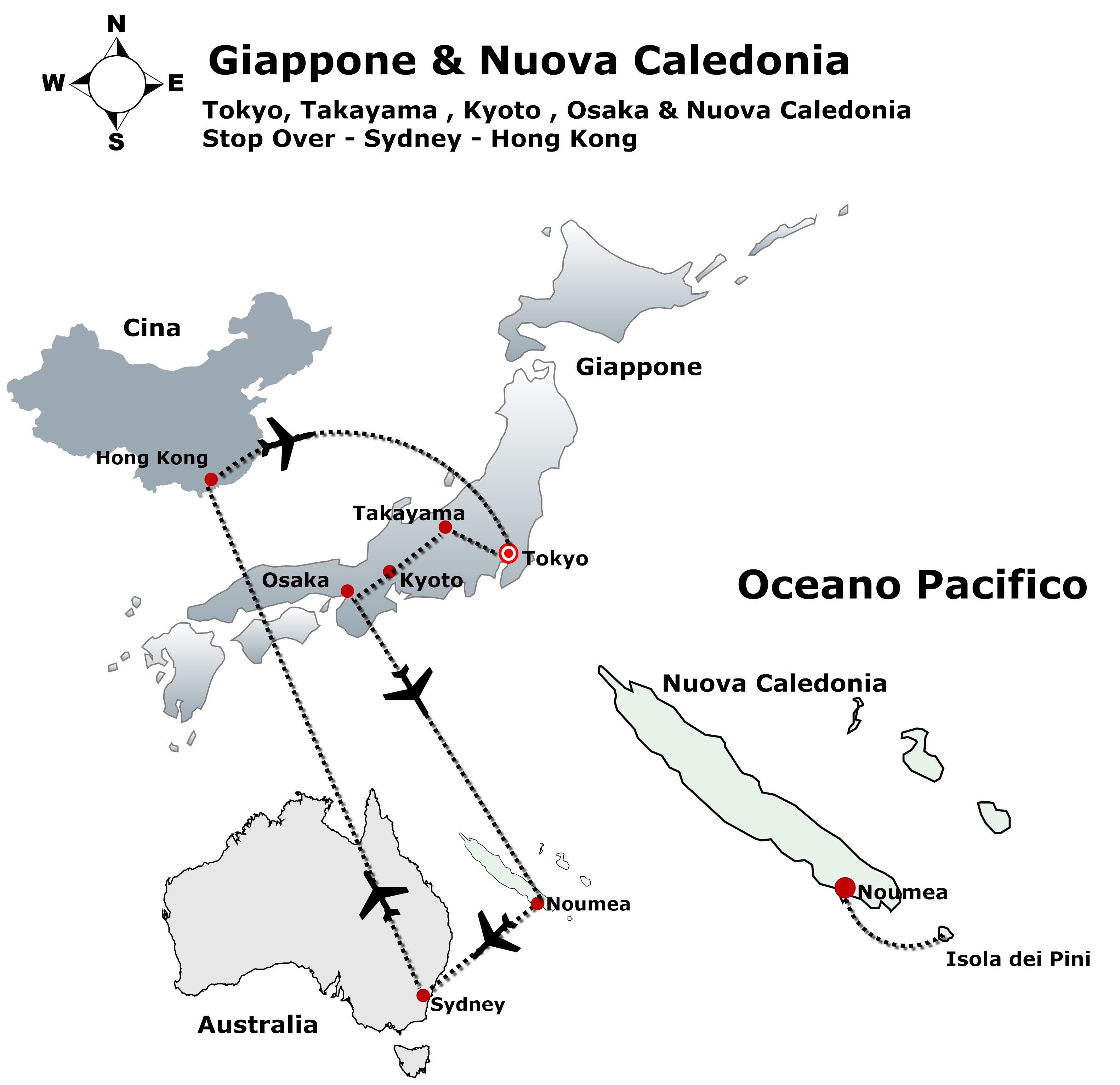 giappone e nuova caledonia