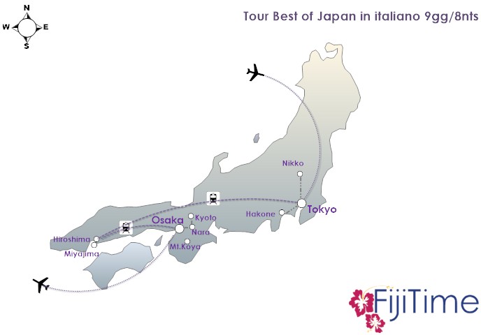 mappa tour giappone